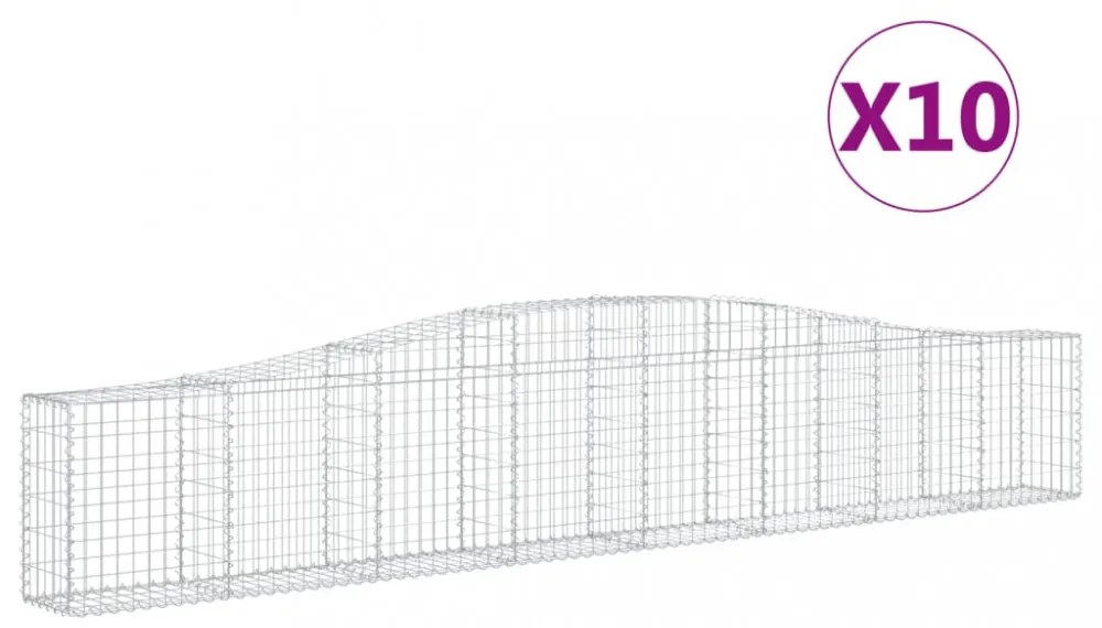 10 db íves horganyzott vas gabion kosár 400x30x60/80 cm