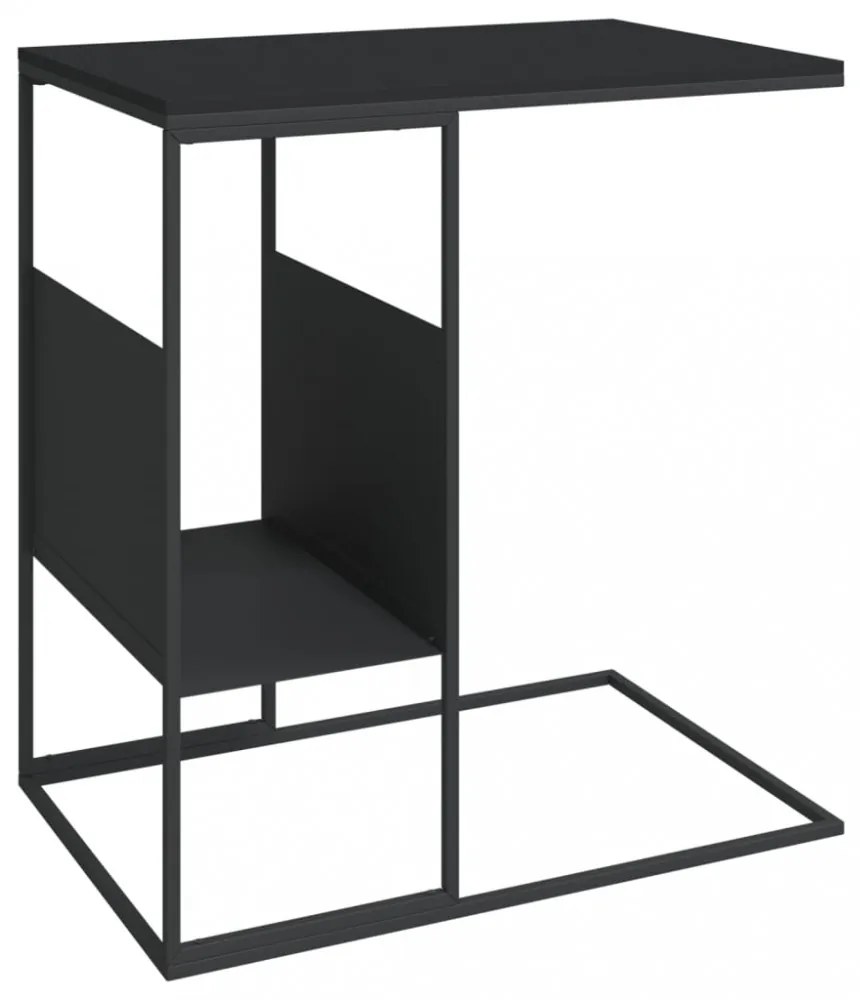 fekete szerelt fa kisasztal 55x36x59,5 cm