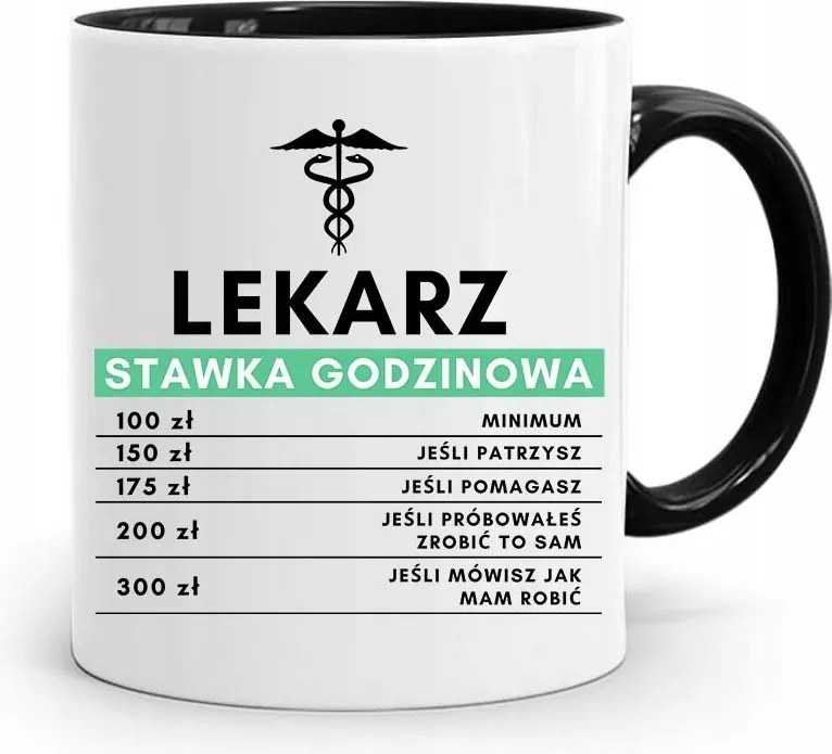 Fekete Bögre Orvosnak Óradíj Nyomtatott Fényképpel