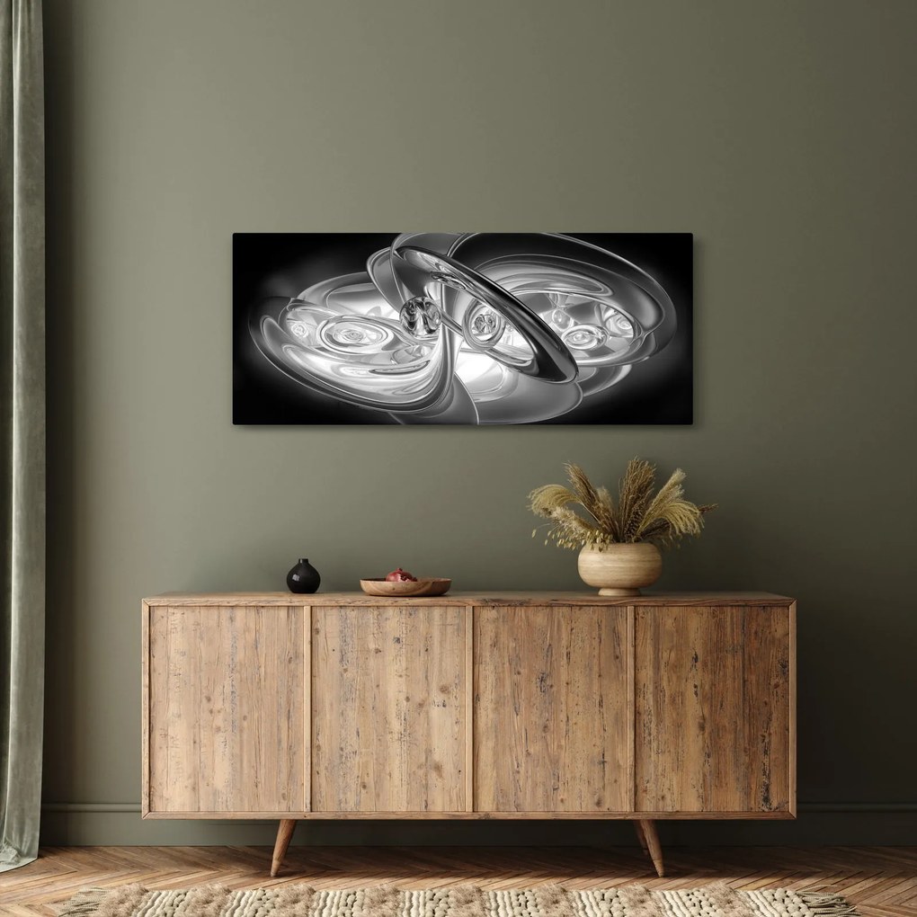 Modern szürke absztrakció képe (120x50 cm)