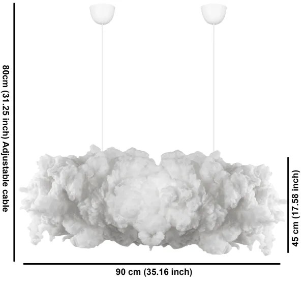 Kábeles csillár SERENE 2xE27/40W/230V fehér