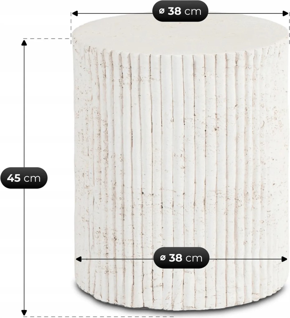 Modern dohányzóasztal TIALL 38 cm, krémbézs