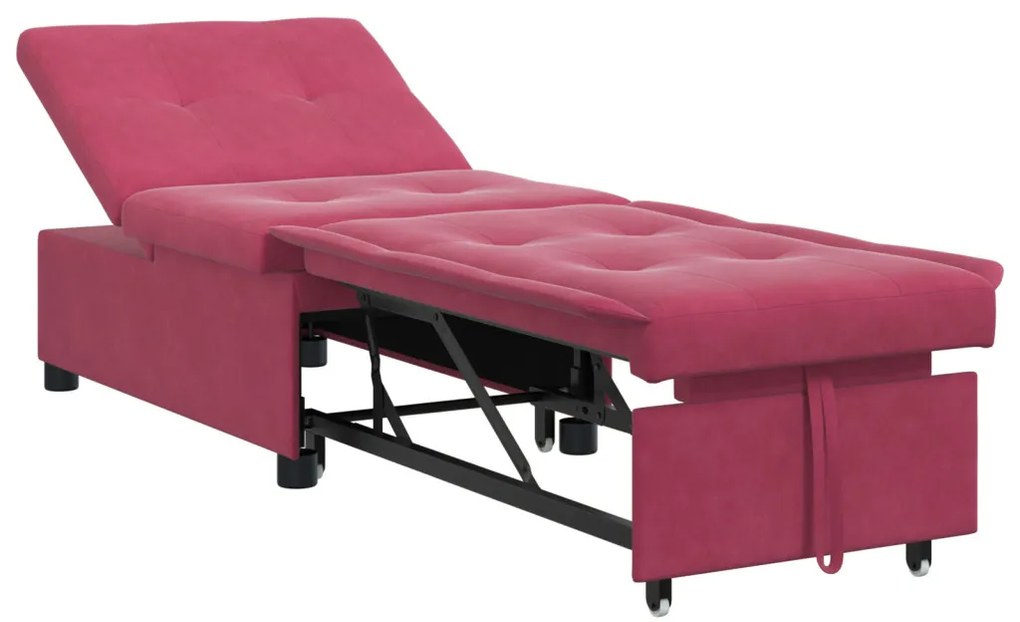 Kanapéágy bordó 67 x 194 x 38 cm Bársony