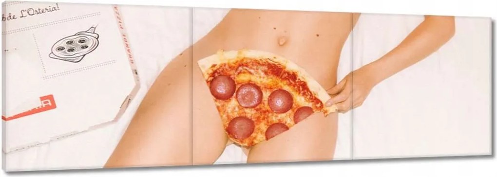 Vászonkép 60x20 Húsos lakoma Pizza Szalámi