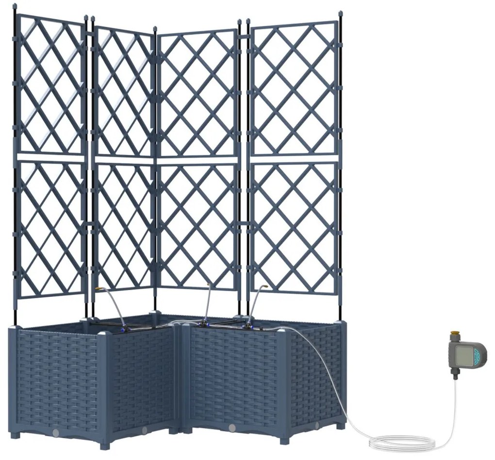 Kerti ültetők Szürke 80 x 80 x 142 cm Acél