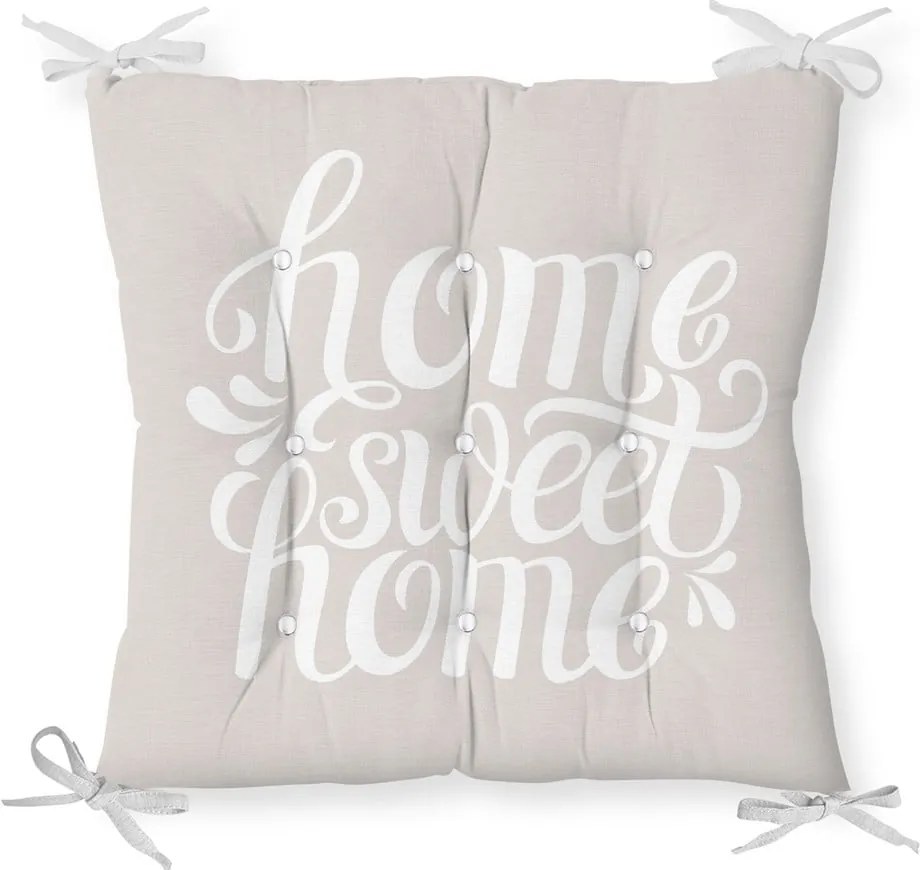 Home Sweet Home pamut keverék székpárna, 36 x 36 cm - Minimalist Cushion Covers