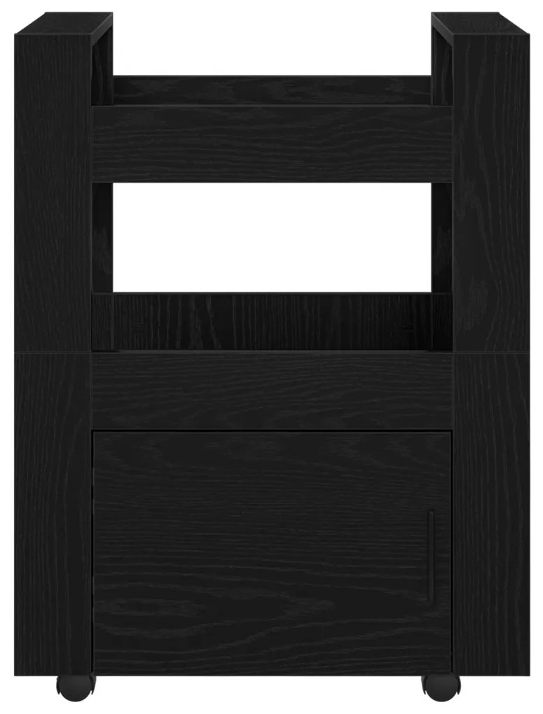 Konyhai Kocsi Fekete Tölgy 60x45x80 cm Mérnöki Fa