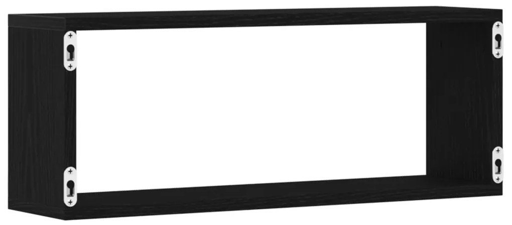 Falipolc 6 db Fekete Tölgy 60x15x23 cm Műanyag