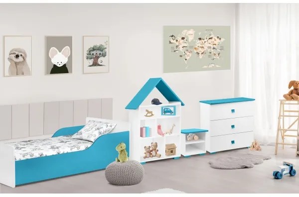 Szekrény PABIS 87x83 cm fehér/kék