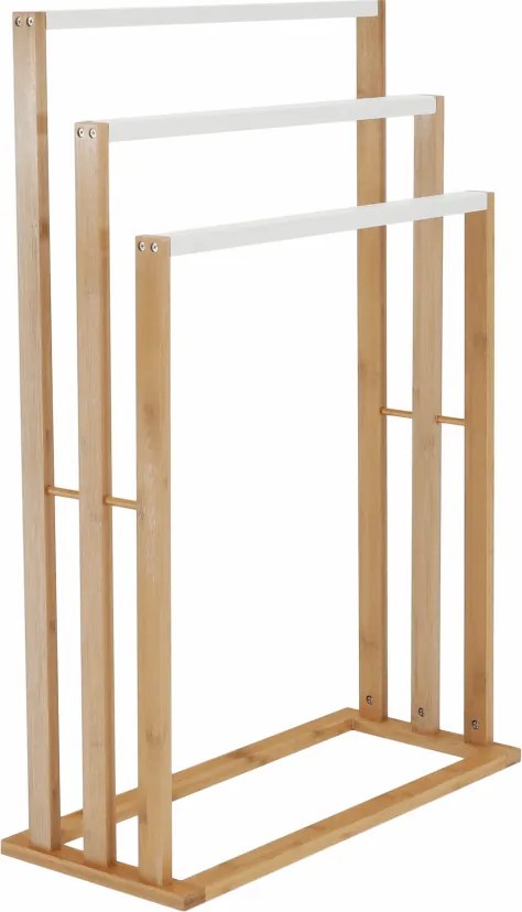 Törülközőtartó, bambusz/fehér, KOMO NEW