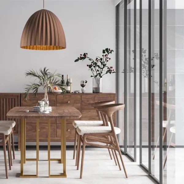 Csillár zsinóron TELMA 1xE27/60W/230V átm. 70 cm barna/arany