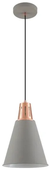 Lámpa Mennyezeti lámpatest GIANNI, 8051, AC220-240V, 50/60Hz, 1*E27, max.40W,IP20, átmérő22cm, egyes, szürke/arany