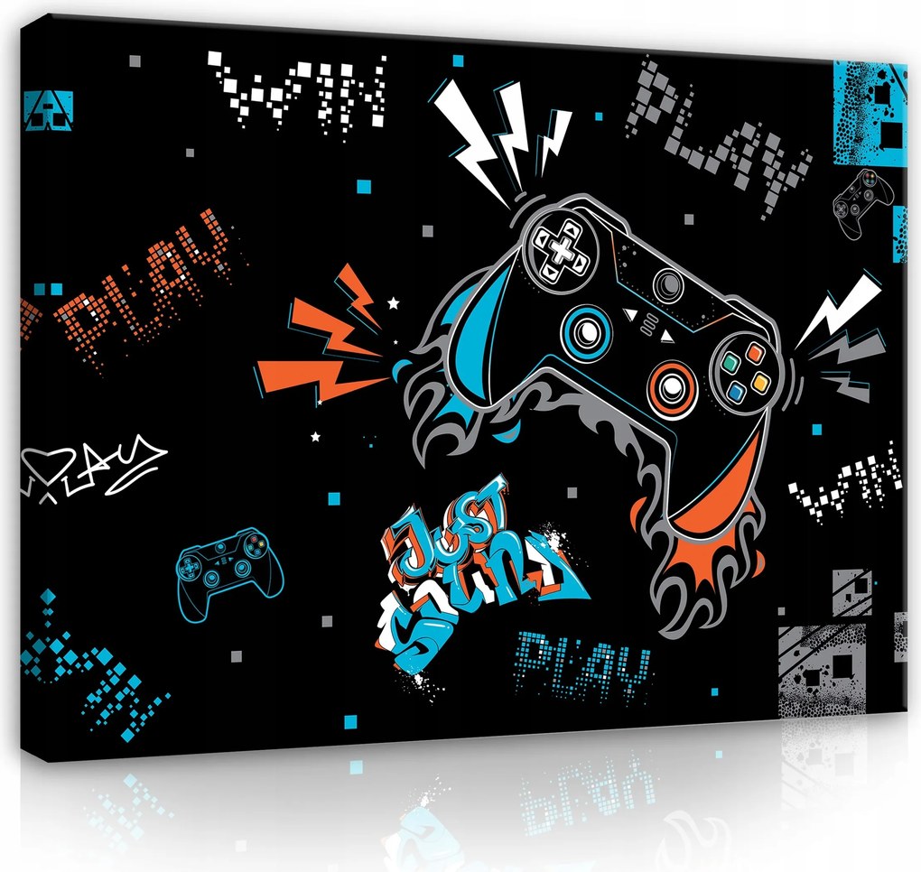 Ifjúsági Fiú Szoba Vászonkép Gaming Játékos 100x70