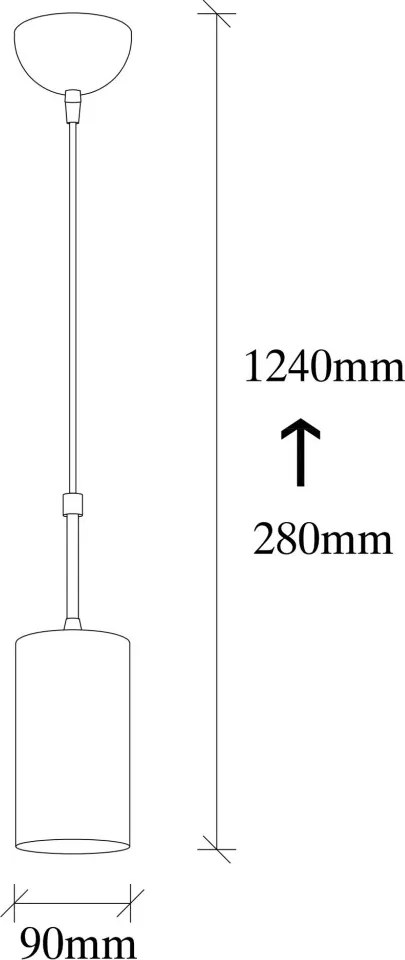 Kem 6396 arany-fekete fém függőlámpa, Ø9 cm