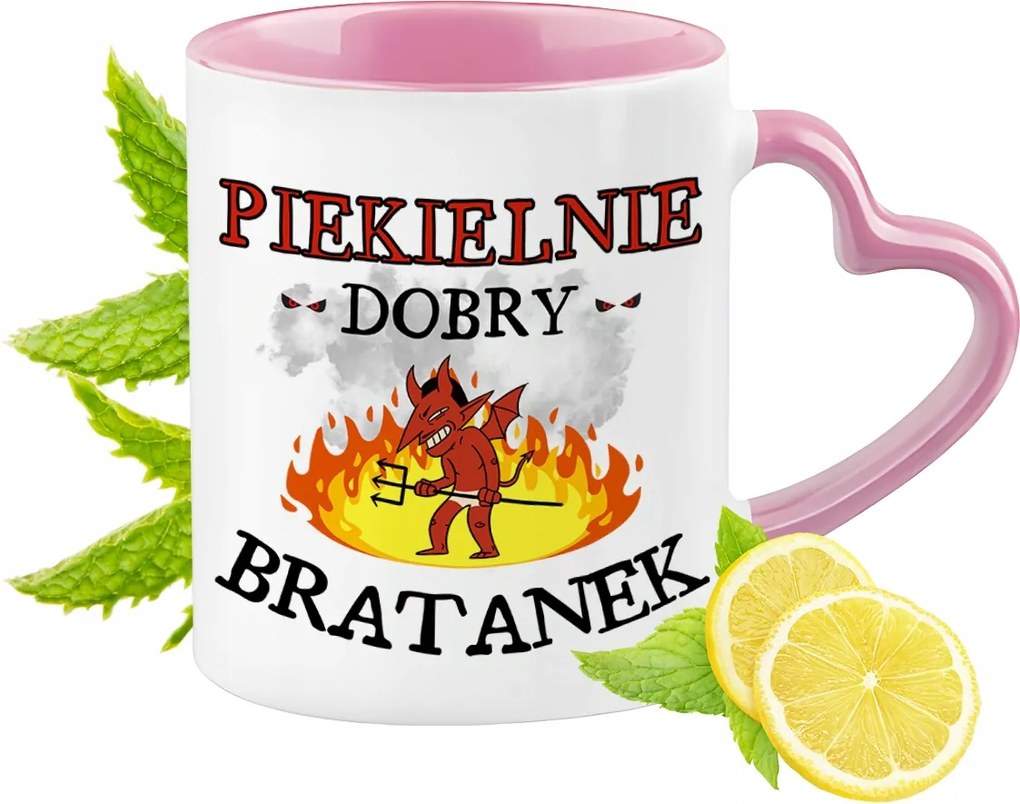 Bögre Árvácska Rózsaszín Szív Alakú Füllel Kávé Ajándék