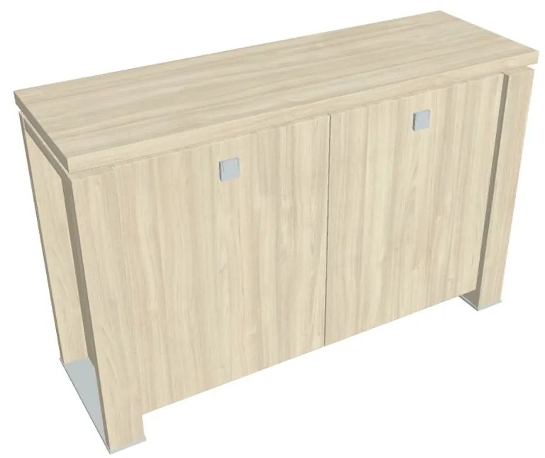 Verno+ S alacsony szekrény 140 x 46 x 90 cm, akác / vanília