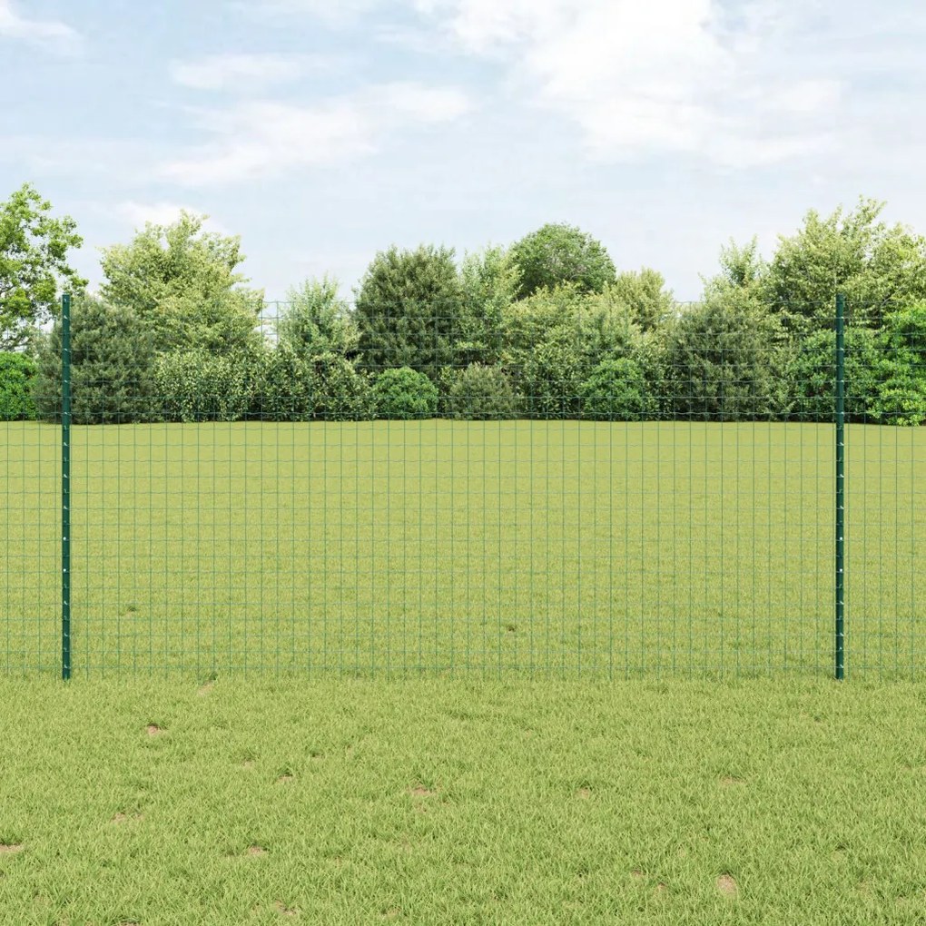 Euró Kertkerítés 2 darabos szett Zöld Porszórt Acél 25 x 1.2 m
