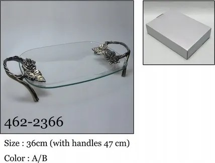 Patera tál tálca lábakon üveg dekoráció ajándék