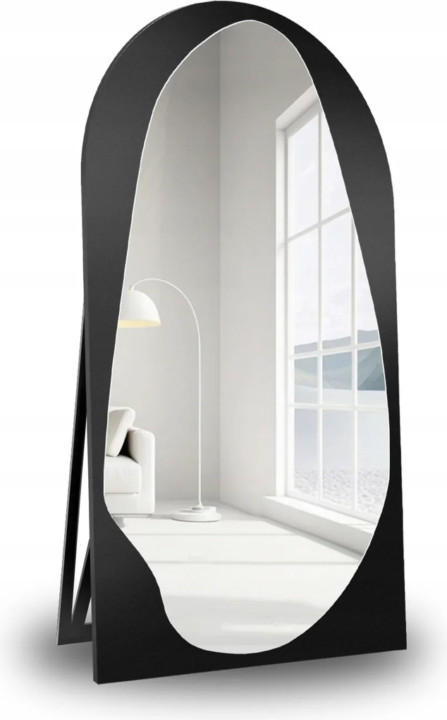 Jaspis organikus álló tükör fekete Mdf keretben 60x160