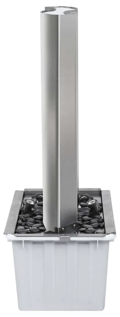 ezüstszínű rozsdamentes acél kerti szökőkút 60,2x37x122,1 cm