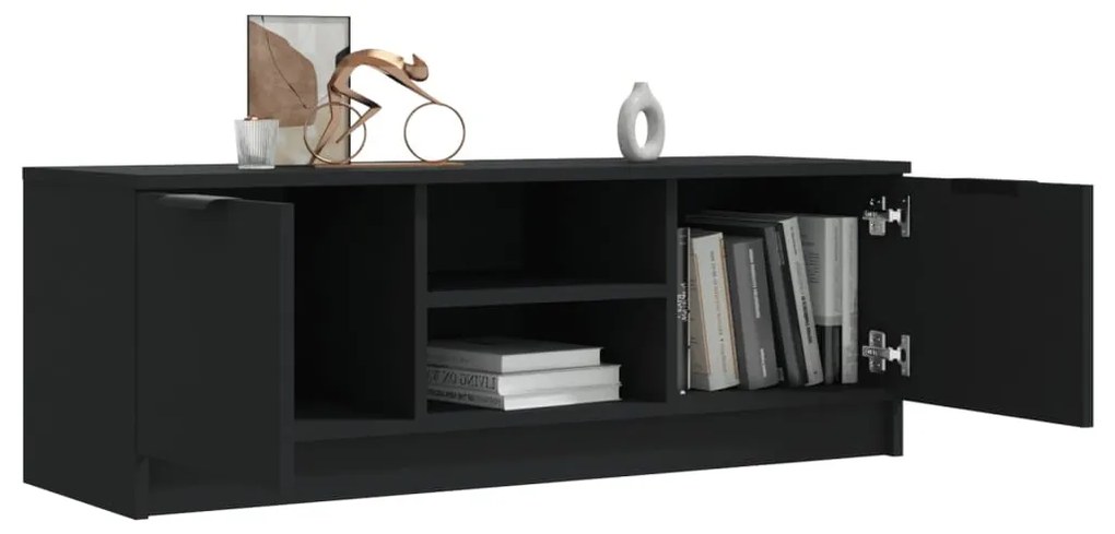 fekete szerelt fa TV-szekrény 102 x 35 x 36,5 cm