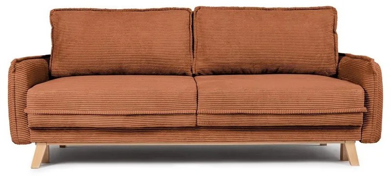 Narancssárga kordbársony kinyitható kanapé 218 cm Tori – Bonami Selection