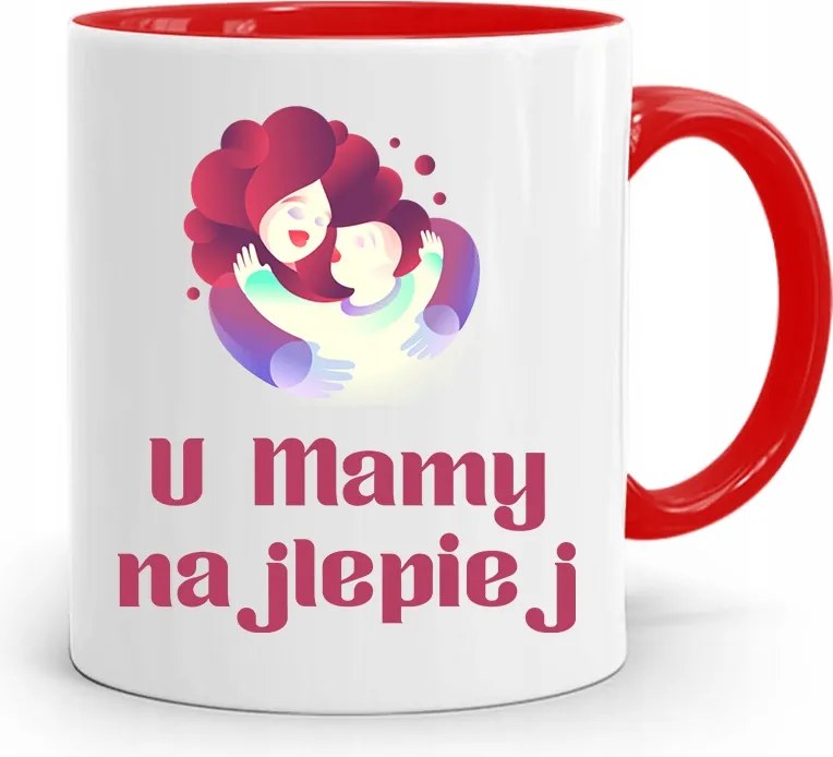 Piros Bögre Ajándék Anyukáknak A Legjobb Nyomtatott Fotóval