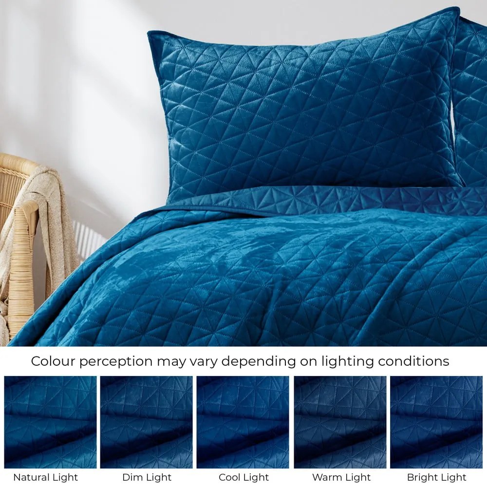 Laila Royal kék ágytakaró, 220 x 240 cm - AmeliaHome