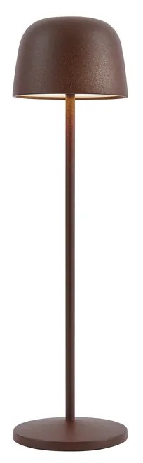 Asztali lámpa rozsdabarna LED-del, újratölthető, töltőállomással IP65 - Raika