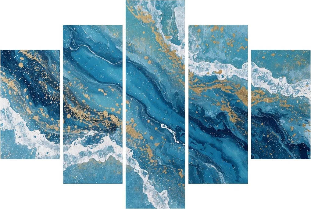 Kép - Világoskék márvány arannyal II. (150x105 cm)