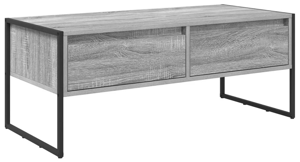 vidaXL Dohányzóasztal fiókkal Szürke Sonoma 100 x 46 x 40 cm Faanyag