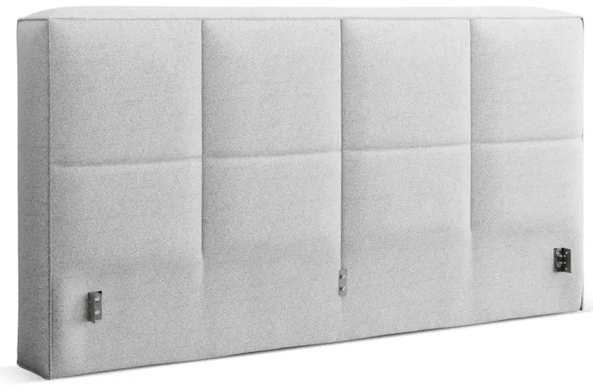 Világosszürke kárpitozott ágyneműtartós franciaágy ágyráccsal 200x200 cm Simon Darren – Micadoni