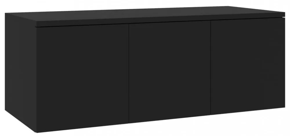 fekete szerelt fa TV-szekrény 80 x 34 x 30 cm