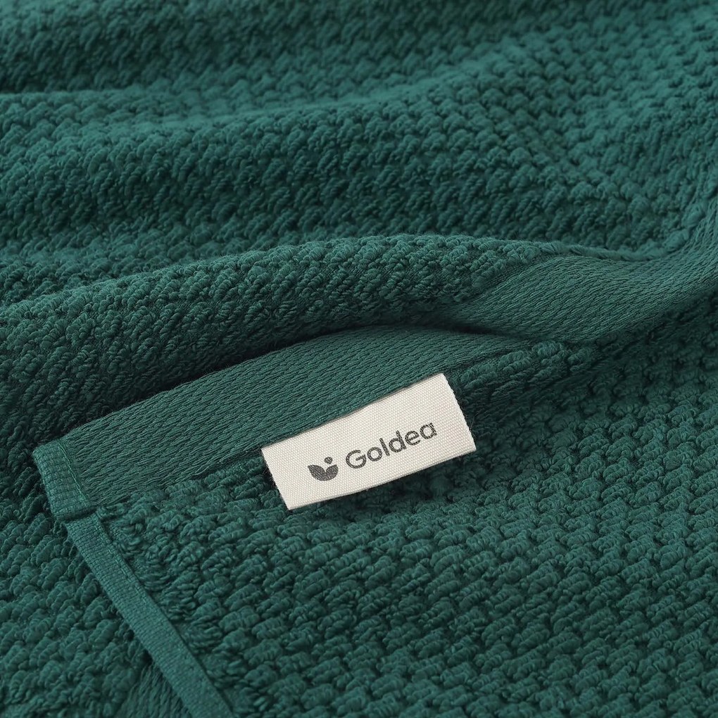 Goldea pamut frottír törölköző / fürdőlepedő micro pure - smaragdzöld 30 x 50 cm
