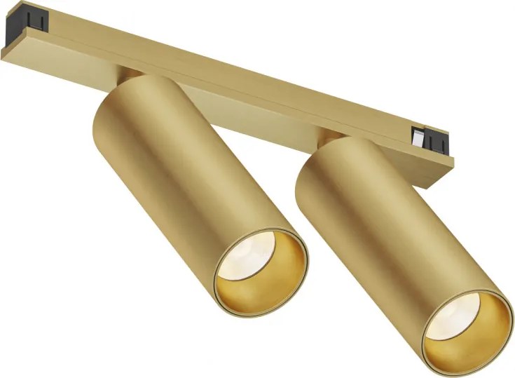 DK/EU-5742-SB Shine Track light, SPOT 3000 series, D35*H100, LED, 48V DC, 8W*2 , RA≥90, 3000K, IP20, satin brass color, aluminum — DK/EU-5742-SB
