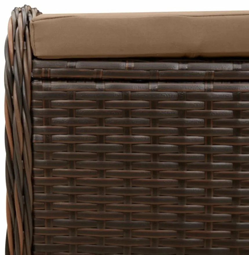 barna polyrattan kerti szék párnával 58 x 46 x 46 cm