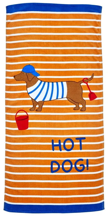 Narancssárga pamut strandtörölköző 76x160 cm Hot Dog – Catherine Lansfield