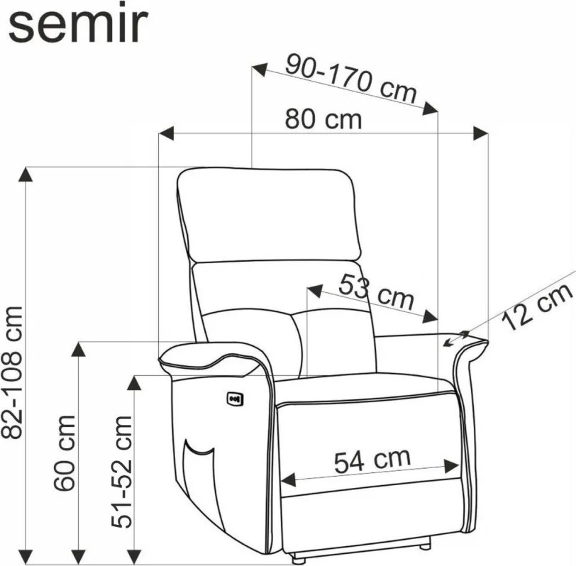 SEMIR 2 elektromosan dönthető masszázsfotel sötétzöld