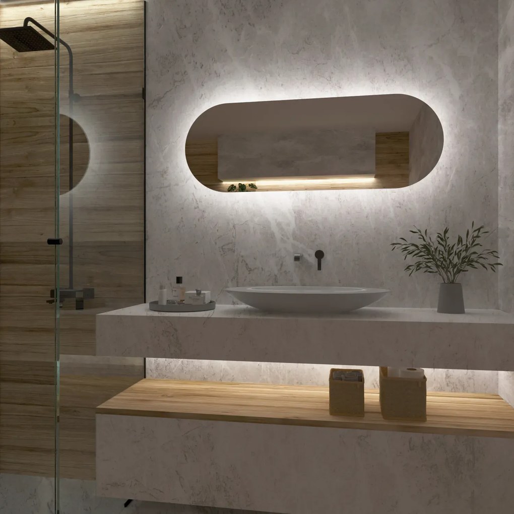 Atipikus tükör LED világítással G4