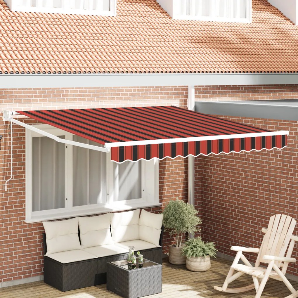 Automatikus Behúzható Napellenző Narancs és Barna 300x250 cm