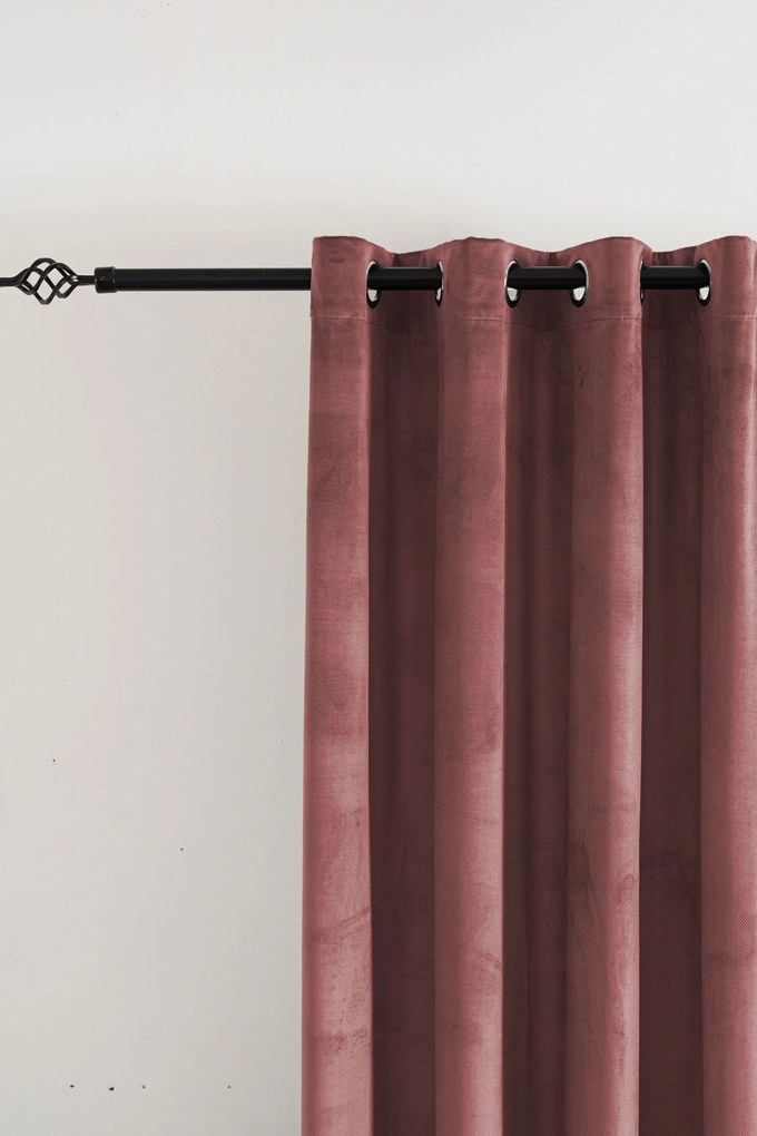 Sötétítő függöny ELVIO VELVET 140x250 cm, óarany rózsaszín Felfüggesztés: Hullámos sínszalag