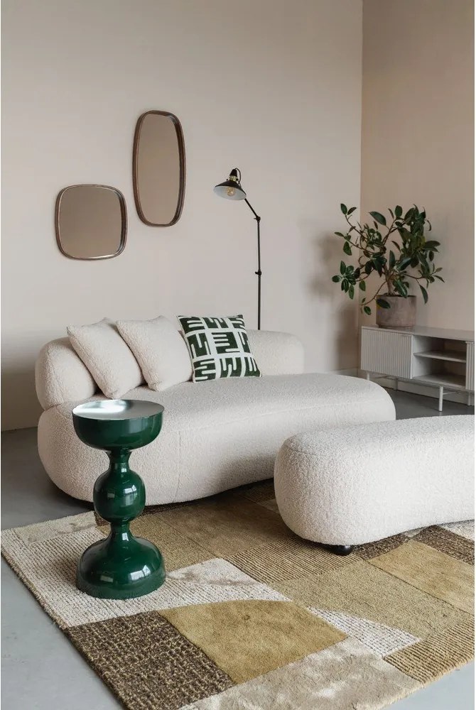 Krémszínű buklé párnázott pad Noxx – White Label