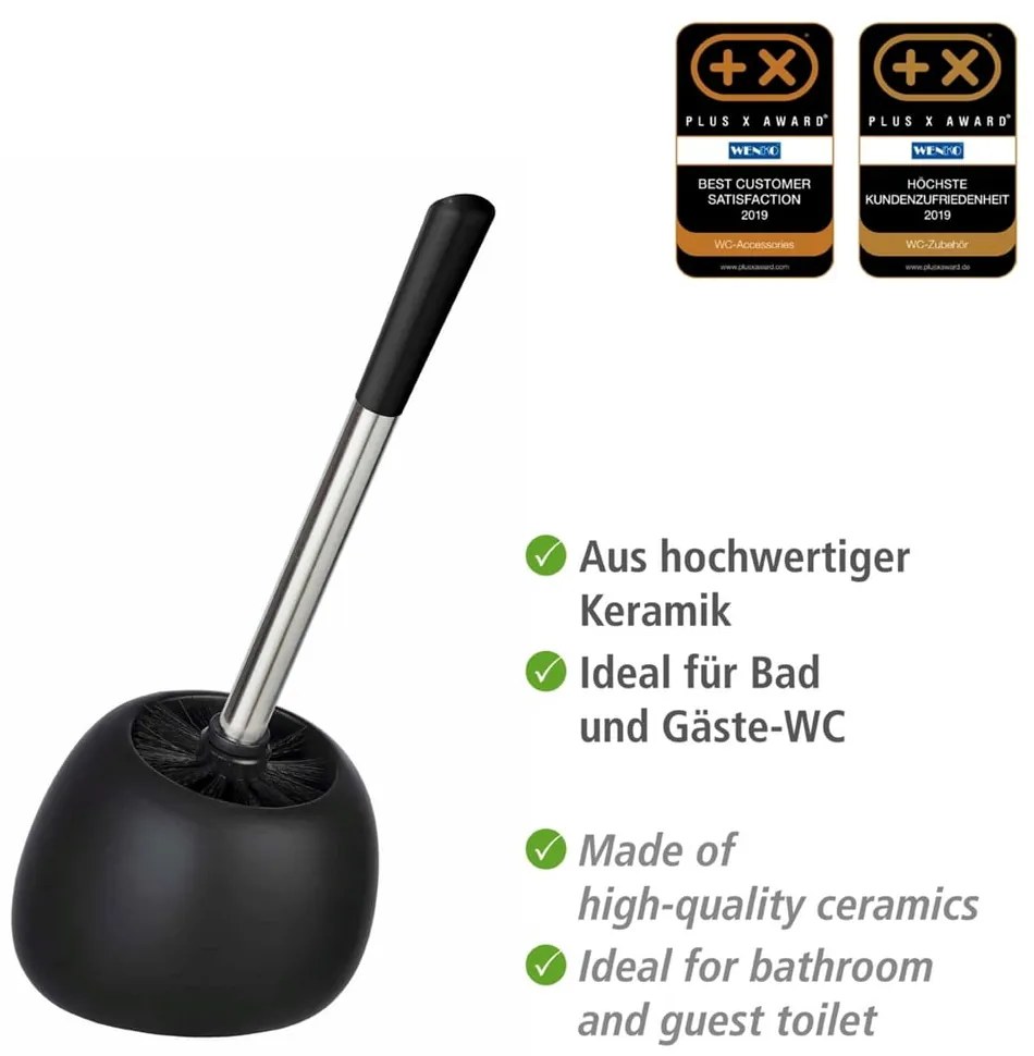 Polaris fekete kerámia WC-kefe - Wenko