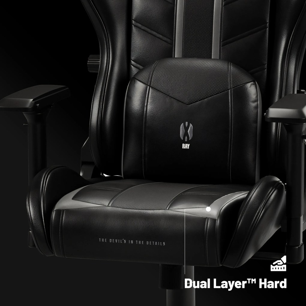 Gamer szék műbőr King Size, fekete-szürke: Diablo X-Ray 2.0