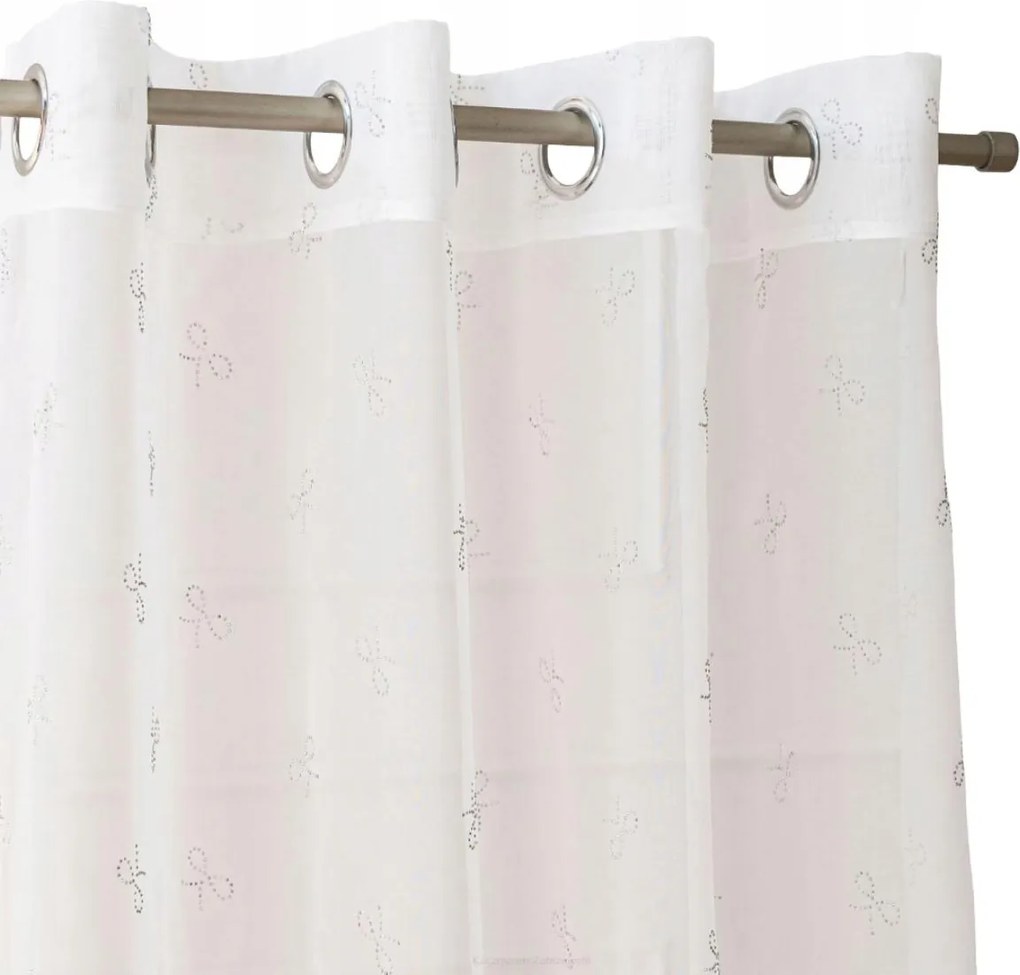 Függöny készre szerelve ólommal Masnival 140x250 ezüst masni