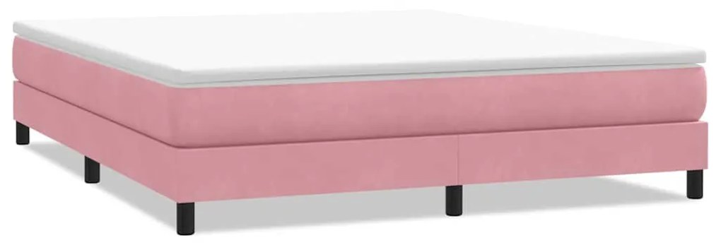 vidaXL rózsaszín bársony rugós ágy matrac nélkül 180x220 cm