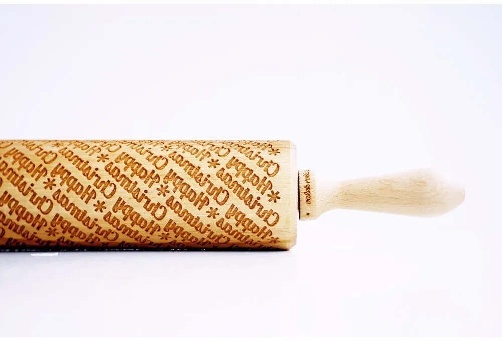 Happy Christmass karácsonyi dombornyomott sodrófa - Valek