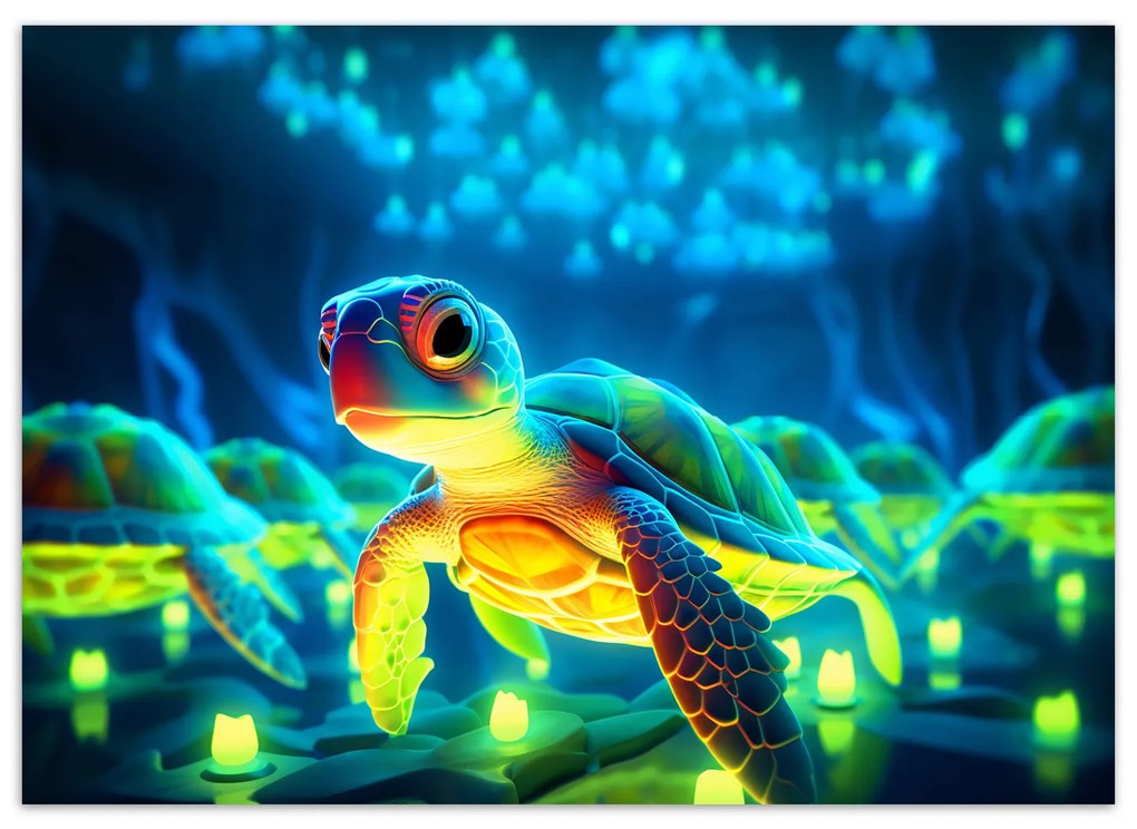 Gario Vászonkép Zöld teknősök Méret: 120 x 80 cm