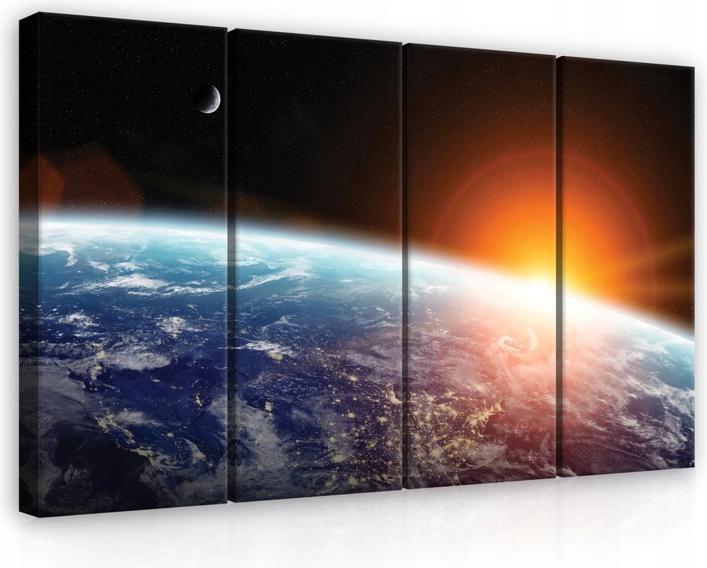 Vászonkép 120x80 Napfelkelte Föld kozmosz bolygó kilátás az űrből