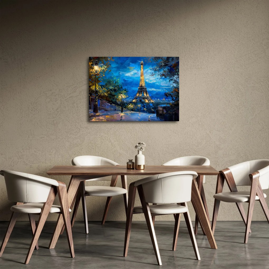 Kép - Olajfestmény az Eiffel-toronyról (70x50 cm)